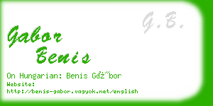 gabor benis business card